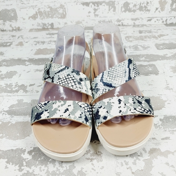 Circus by Sam Edelman Multi Nadine Snakeskin Print Strappy Open Toe Sandals M383 - Picture 2 of 11